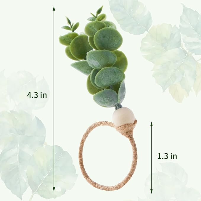 APTWOW 36PCS Napkin Rings, Easter Napkin Rings, Wood Bead Farmhouse Napkins - Image 2