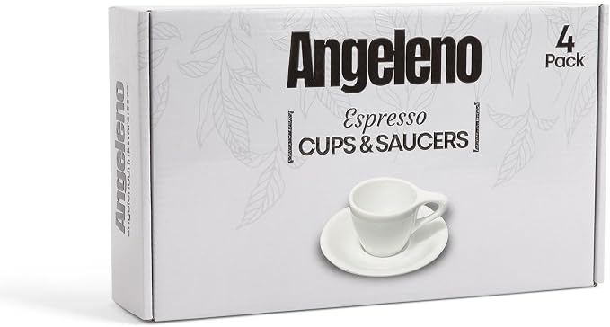 ANGELENO Coffee Espresso Cups Set of 4, 2.7oz Porcelain Ceramic Demitasse Cups - Image 6