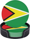 6 Pack Guyana Flag Leather Coaster by GTEVUTS