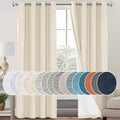 PrinceDeco 100% Blackout Linen Curtains for Bedroom Rich Textured Window Curtain Room Darkening Thick Thermal Curtain for Living Room Light Blocking Curtains & Drapes 84 Inches 2 Panels,Bleached Sand