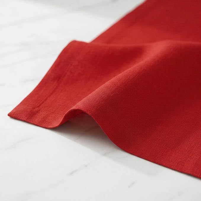Solino Home 100% Pure Linen Table Runner Red, Fete 14 x 156 Inch Longch | Table - Image 5