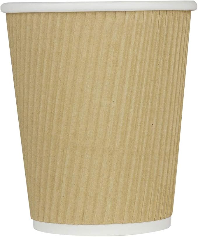 Karat 8 oz Ripple Insulated Coffee Cup Disposable Paper Hot Cup, Sturdy and by Karat