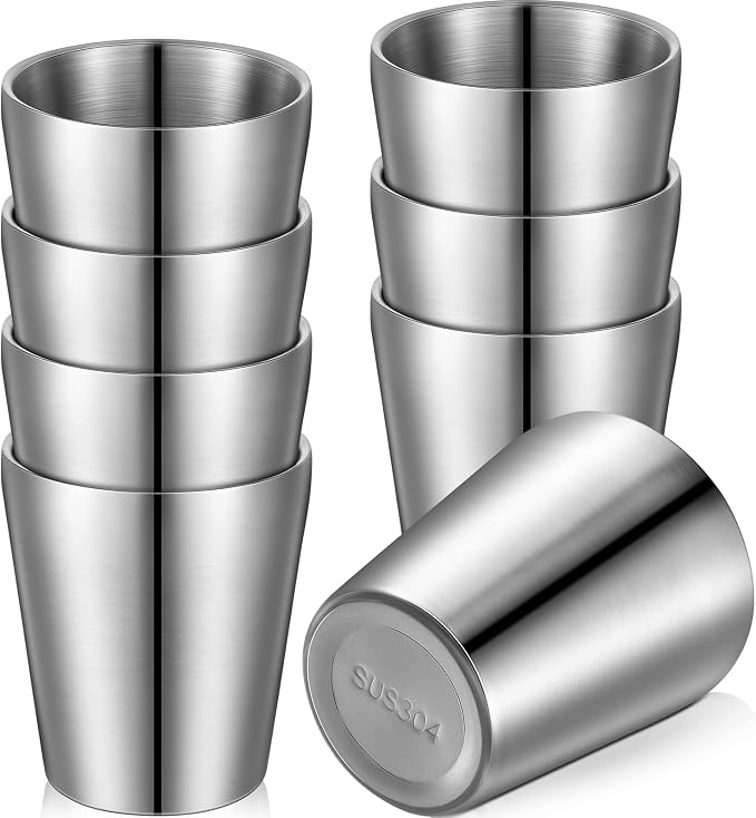 Mimorou 8 Pack Stainless Steel Insulated Cup 10 oz Metal Tumbler Double Wall by Mimorou
