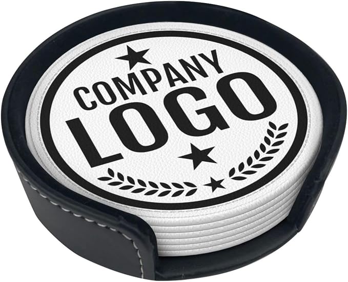 Custom Leather Coasters with Logo - Image 5