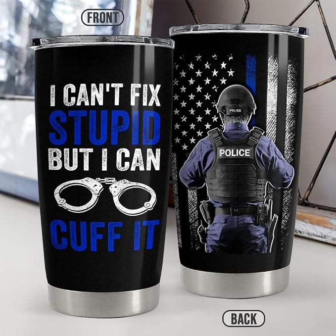 Police Tumbler 20oz Stainless Steel Insulated Coffee Travel Mug Cup Police - Image 2