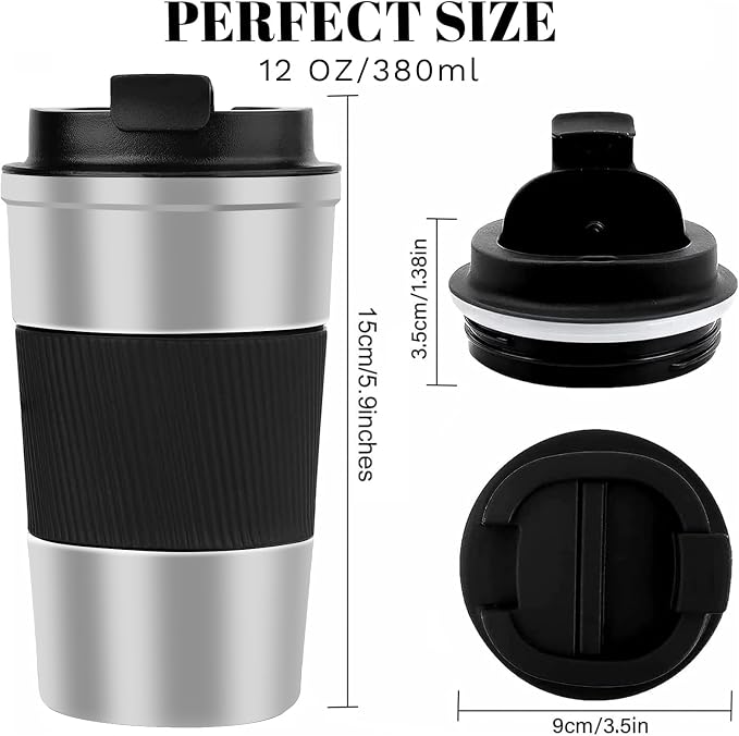 Insulated Travel Coffee Mug, Stainless Steel Coffee Cup - Image 3