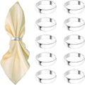 Silvery Napkin Rings-10 Pcs Stainless Steel Napkin Rings | Metal Napkin Ring by GERILKAI