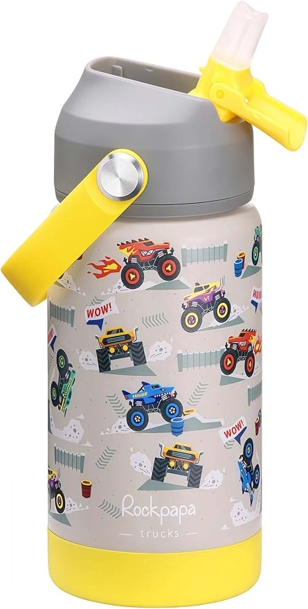 rockpapa 14 oz Kids Insulated Water Bottle，Stainless Steel Toddler Cups by rockpapa