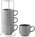 Hasense Coffee Mugs Set, Stacking Tea Cups Set of 4 - 15 oz Large Ceramic by Hasense