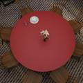 Round Table Pad,1.8mm Thick,Dia.48 Inch,Round Leather Table Cover,Round Table Protector,Round Dining Table Protector,Round Table Top Protector.(Dia.48,Black+Wine Red)