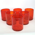 Solid Ruby Red 9 oz Short Tumblers, Recycled Glass, Toxin-Free by MexHandcraft
