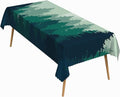 60x120 Inch Nature Rectangular Tablecloth Misty Pine Forest Silhouette Table Cloth Waterproof Durable Table Cover for Party Picnic Indoor Gaming Room Decor