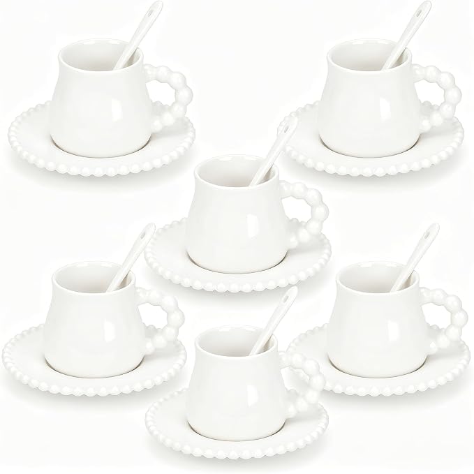 8 Ounce Cappuccino Cups Set of 6, Ceramic Coffee Cups by Ulable