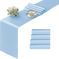 Manyshofu Baby Blue Satin Table Runner 12x72 by Manyshofu