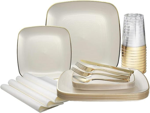 " OCCASIONS " 320pcs set-Wedding Party Disposable Plastic Plate Set -40 x 10'' by OCCASIONSFINESTPLASTICTABLEWARE