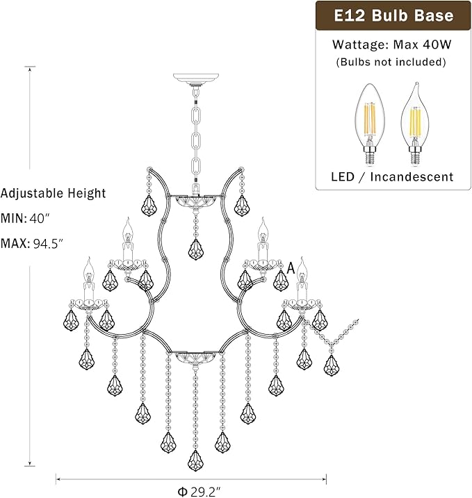 Modern Chrome Chandelier Light Fixture - Luxury Maria Theresa Crystal Chandeliers for Dining Room, Kitchen Island, Living Room, Bedroom, 15 Lights, 2 Layers