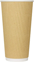 Karat 20oz Ripple Insulated Coffee Hot Cups Kraft Double Poly Lined Paper Hot by Karat