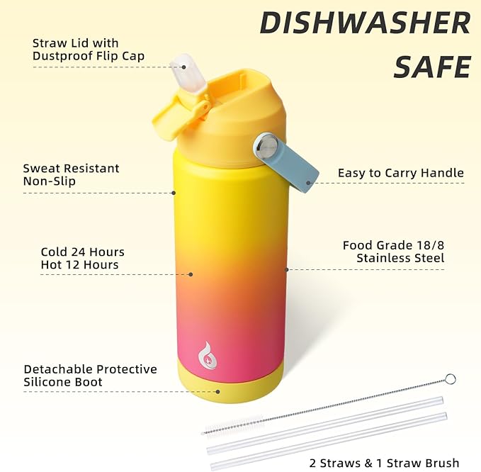 BJPKPK 18oz Insulated Water Bottle, Stainless Steel Bottle - Image 3