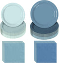 180Pcs Blue Paper Plates Party Supplies Paper Plates and Napkins Serve 60 | by Hpscdyo