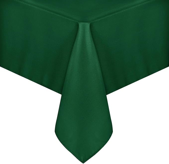 sancua Rectangle Tablecloth - 60 x 84 Inch - Stain and Wrinkle Resistant Washable Polyester Table Cloth, Decorative Fabric Table Cover for Dining Tables, Buffet Parties and Christmas, Hunter Green