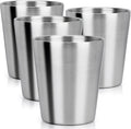 Beasea Stainless Steel Cups 8.8 oz, 4 Pack Small Stainless Steel Tumbler Bulk Stackable Insulated Mini Cups for Drinking Double Wall Metal Glasses Tin Cups for Office Home Party Camping