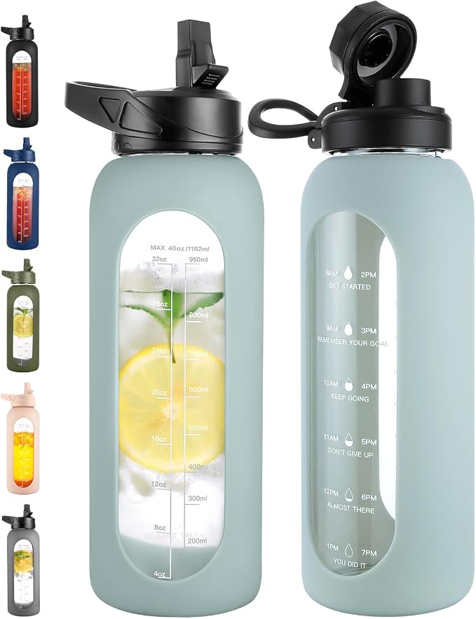 CIVAGO 40 oz Glass Water Bottle by CIVAGO