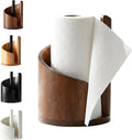Mountain Paper Towel Holder Countertop, 2026 Upgrade 100% Natural Mango Wood Round Base and Iron Holder, Wooden Paper Towel Holder for Kitchen Roll Organize Dining Table Home Decor (Brown)