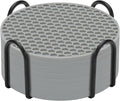 Silicone Coasters Set of 8 with Holder,Coasters for Drinks,Beer,Coffee Coasters,Suitable for Kinds Cups,Hot or Cold,Anti-SLI,Non-Stick,Anti-Overflow Tabletop Protection and Decor (8 Pcs, Gray)