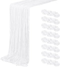 8 Pack White Cheesecloth Table Runner 20 x 120 inch Gauze Table Runners 10 FT by ACSUIT