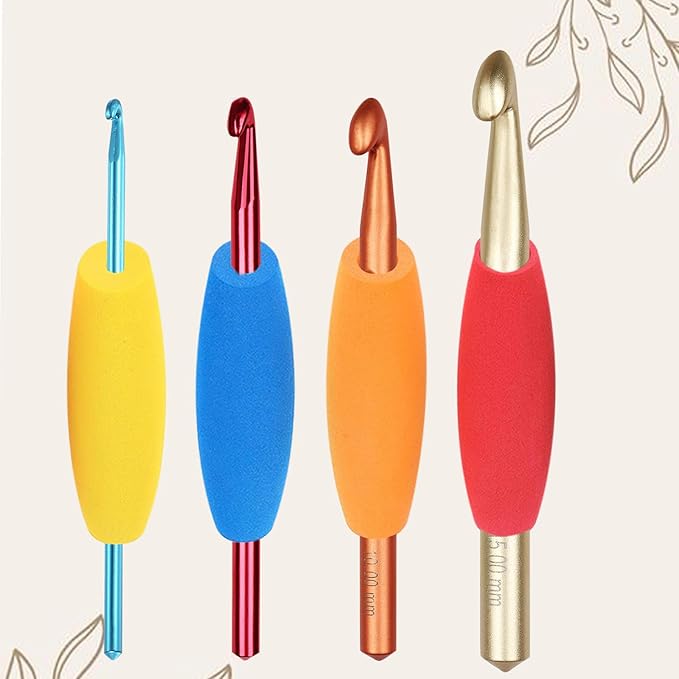Foam Grip Tubing Kit, 10 Pcs Adaptive Utensils Grips Aid for Utensils, Crochet Hooks Grip Handle for Disabled, Arthritic, Elderly