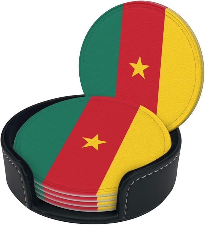Cameroonian Flag Coasters for Drinks - Image 2
