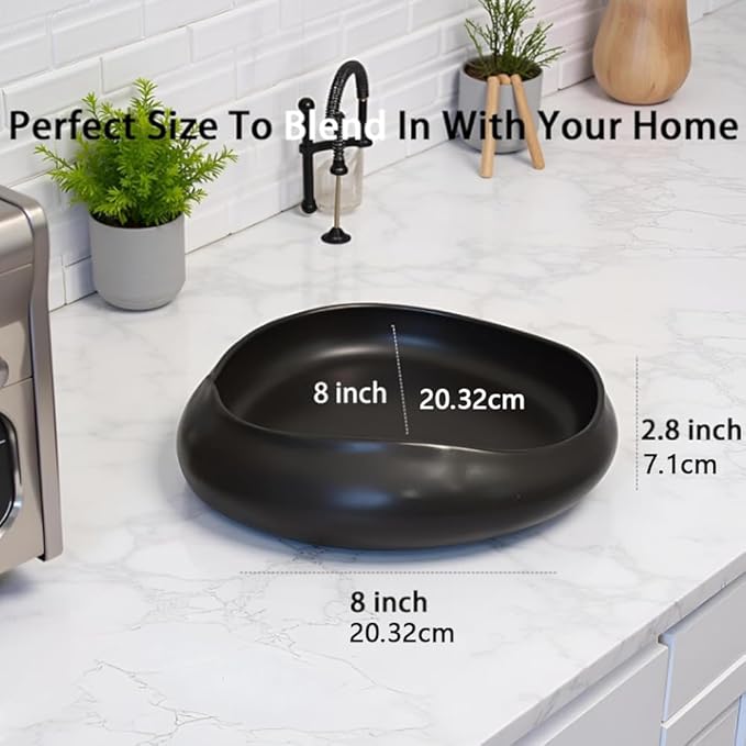 Modern Art Decorated Bowl – Ceramic Fruit Bowl for Kitchen Counter, Contemporary Party Bowl & Key Bowl for Home Storage and Table Décor