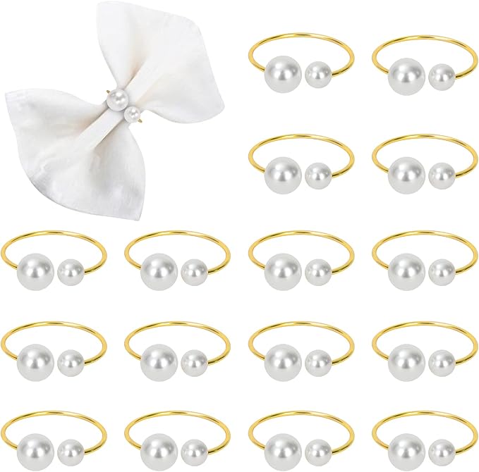 KPOSIYA Pearl Napkin Rings by KPOSIYA