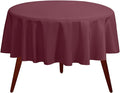 Gee Di Moda Round Tablecloth - 70 Inch Burgundy Round Table Cloth for 24 to 48 Inch Round Tables - Heavy Duty Washable Fabric - for Buffet Table, Holiday Party, Dinner, Wedding & Baby Shower