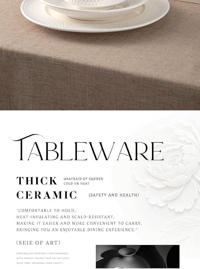 4-piece set, embossed B design plate and bowl set, microwave and dishwasher - Image 4