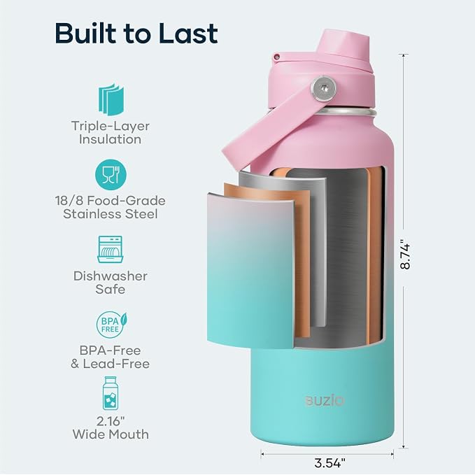 BUZIO Insulated Stainless Steel Water Bottle 32 oz - Image 4