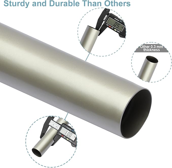 Curtain Rods for Windows 16 to 200 Inches Adjustable Length 1 Inch Diameter Window Curtain Rod with Aluminium End Cap, Brushed Nickel