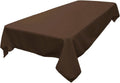 LA Linen Polyester Poplin Washable Rectangular Tablecloth, Stain and Wrinkle Resistant Table Cover 60x90, Fabric Table Cloth for Dinning, Kitchen, Party, Holiday 60 by 90-Inch, Brown