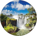 Elastic Tablecloth, Landscape Decorative Fabric Table Cover for, Majestic Waterfall River Argentinean Falls Natural, Fit Round Tables 35inch Diameter, Buffet Table/Parties/Holiday Dinner, Multi