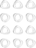 ALPHA Living HOME Clear Acrylic Napkin Rings - Set of 12 Modern Oval Beveled Holders for Cloth Napkins | Elegant Serviette Rings for Dining Table, Wedding, Party & Holiday Décor (Transparent)
