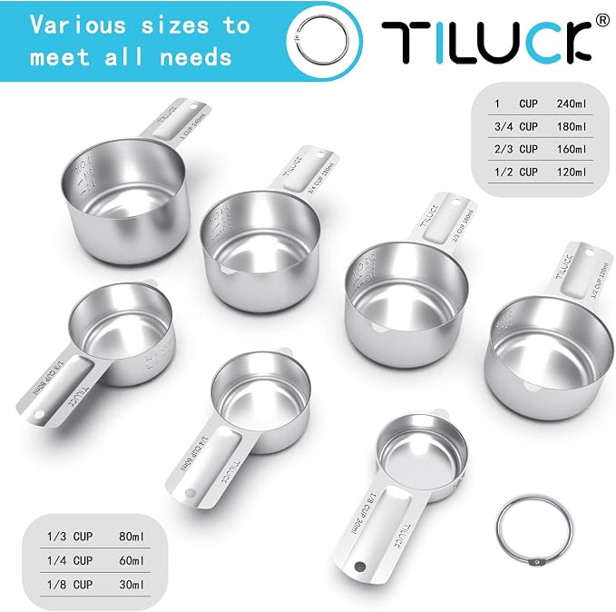 Stainless Steel Measuring Cups Set, Kitchen Gadgets - Image 2