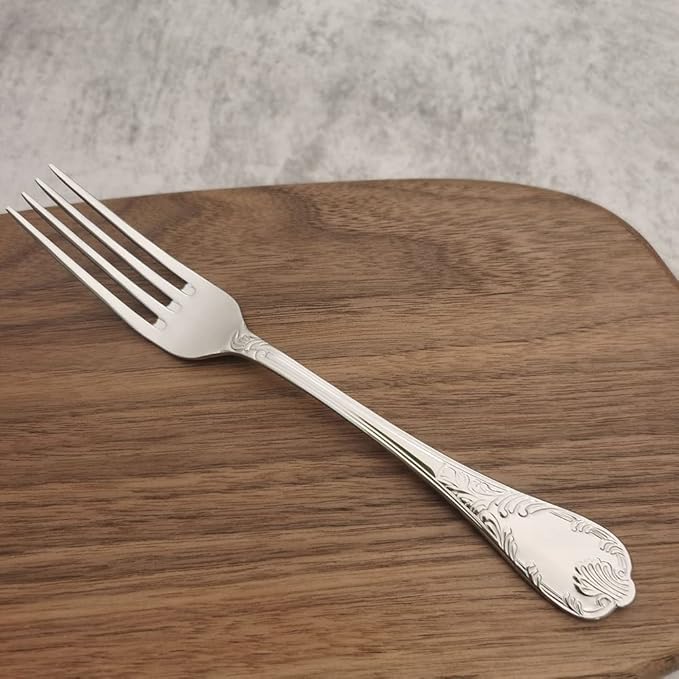 64-piece Silverware Set for 16, Retro Royal Palace Style Stainless Steel Flatware Cutlery Serving Utensils, Eating Tableware for Home Kitchen Hotel Restaurant, Mirror Polished