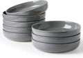 famiware Milkyway 33 oz Pasta Bowls Set of 8, Dark Gray | Scratch-Resistant by Famiware