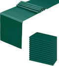12 Pack Forest Green Satin Table Runner 12x108 Inches | Silk and Smooth Fabric by HMQIANG