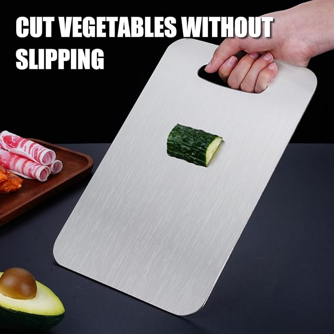 Titanium Cutting Board - 2025 New Upgrade 100% Pure Titanium Cutting Boards for Kitchen Double Sided Titanware Cutting Board,Hygiene Durable Dishwasher Safe Chopping Board,1PC (12"L x 9"W)