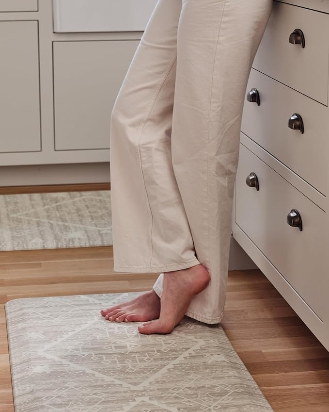 House of Noa Nama Standing Mat – Anti-Fatigue Cushioned Kitchen Mats for Floor | Ergonomic Bounce-Back Foam Kitchen Mats | Anti-Fatigue Mats for Kitchen & Standing | Ula Driftwood | 22"x72"