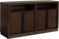 Signature Design by Ashley Kendamor Contemporary Dining Server with Open Cubby and Adjustable Shelves, Dark Brown
