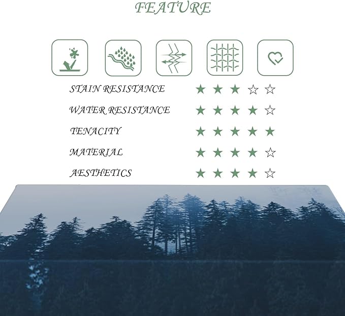 60x84 Inch Nature Rectangular Tablecloth Tall Tree Forest Table Cloth Waterproof Durable Table Cover for Holiday Picnic Outdoor BBQ Decor