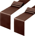 Horbaunal 12 Pack Brown Satin Table Runner 12 x 108 Inch | Smooth Table Runners by Horbaunal