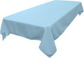 LA Linen Polyester Poplin Washable Rectangular Tablecloth, Stain and Wrinkle Resistant Table Cover 60x90, Fabric Table Cloth for Dinning, Kitchen, Party, Holiday 60 by 90-Inch, Blue Light